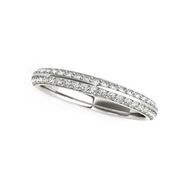 14k White Gold Two-Row Pave Set Diamond Wedding Band (1/4 cttw)