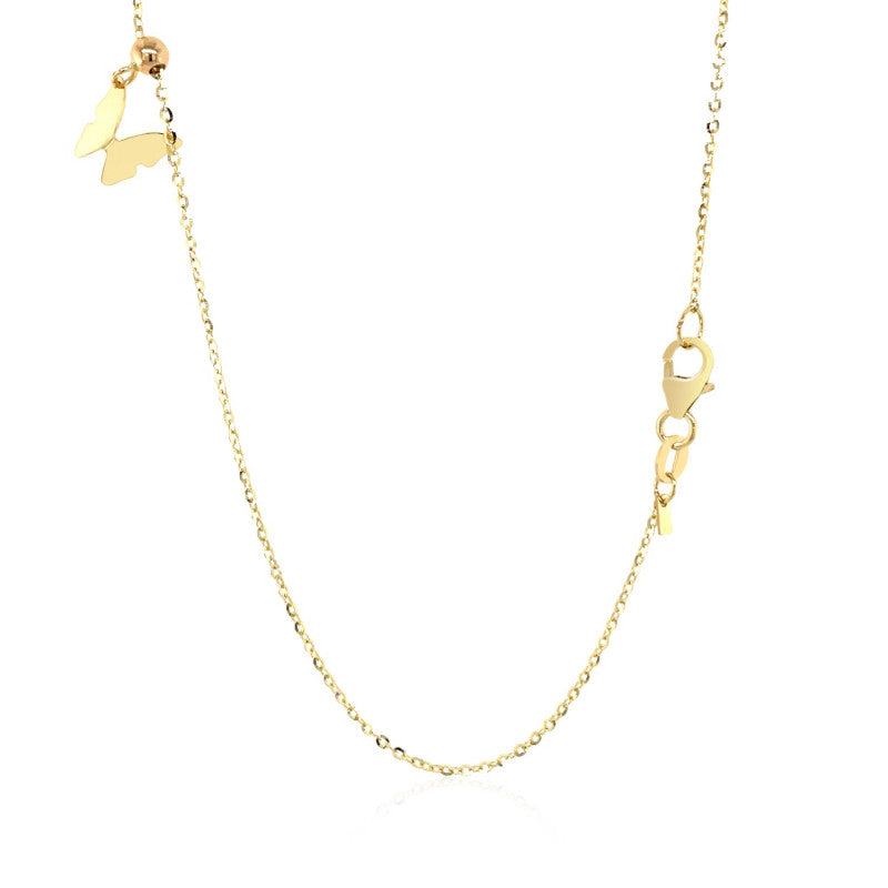 14k Yellow Gold Papillon Graduated Butterfly Necklace