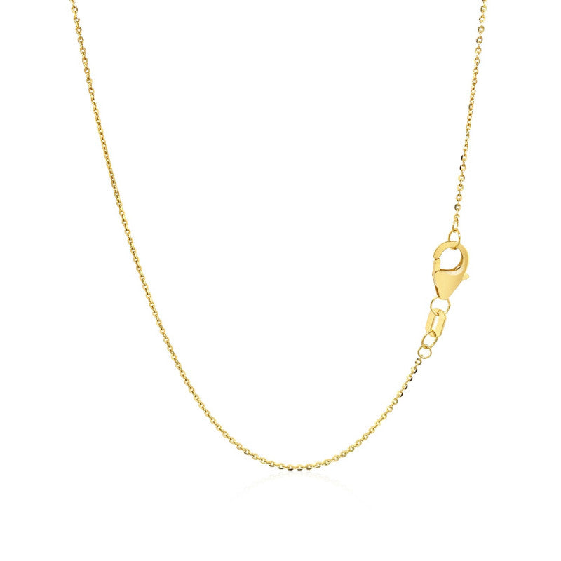 Puffed Sliding Heart Charm Necklace in 14k Yellow Gold
