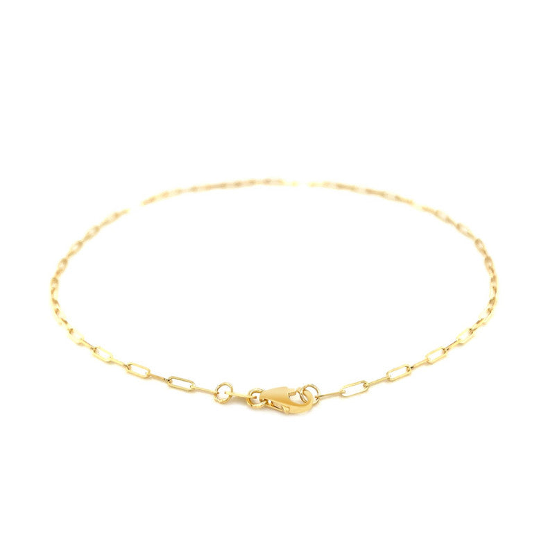 14K Yellow Gold Fine Paperclip Anklet (1.5mm)