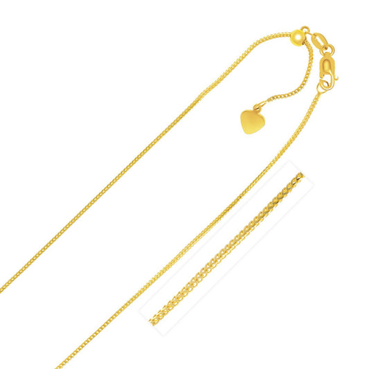 Adjustable Franco Chain Necklace in 14k Yellow Gold (0.9mm)