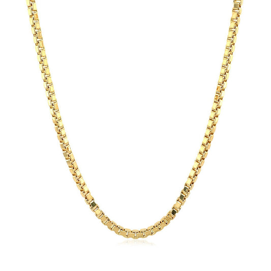 Semi Solid Box Chain in 14k Yellow Gold (2.0 mm)