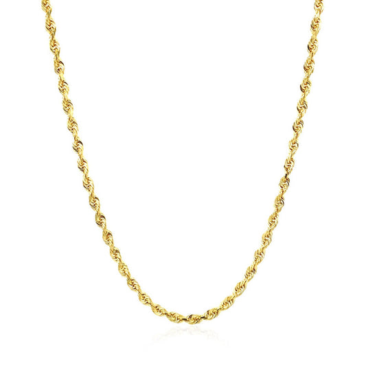 Solid Rope Chain in 14k Yellow Gold (2.5 mm)