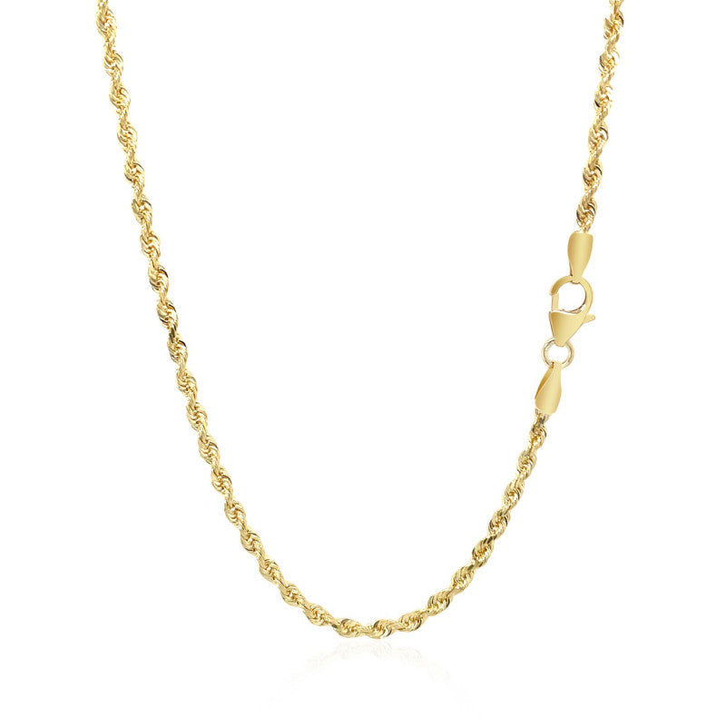 Solid Rope Chain in 14k Yellow Gold (2.5 mm)