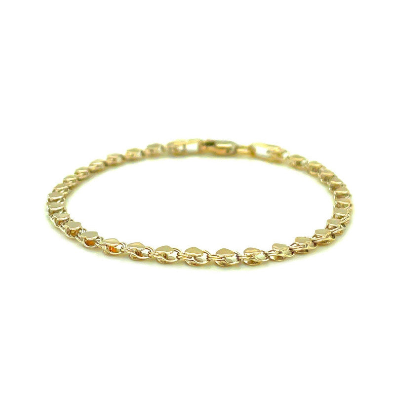 Heart Anklet in 14k Yellow Gold (2.9mm)